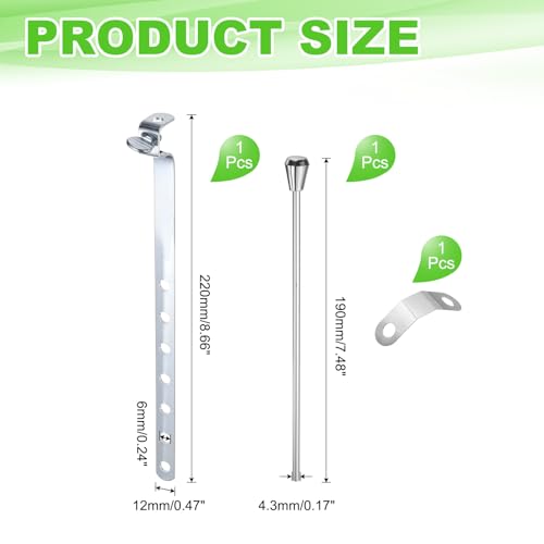uxcell Lavatory Sink Repair Kit, Sink Drain Extension Rod Linkage and Spring Clip Kit, Sinks Stopper Pull Rod Assembly for Bathroom Drain Stopper Replacement