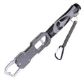 Ghosthorn 12" Aluminum Alloy Fish Lip Gripper with Scale-40lbs Saltwater Fishing Grabber Tool, 360° Swivel Non-Slip Handle, Corrosion-Resistant Fish Holder for Caught Fish, Fish Control Tackle (Grey)