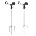 2 Pack Fishing Rod Holders for Bank Fishing, Multifunctional Stainless Steel Fishing Pole Holders for Ground, 360 ° Adjustable & Detachable Easy to Carry, Gift for Men Father’s Day, Birthday Day - style: All-season