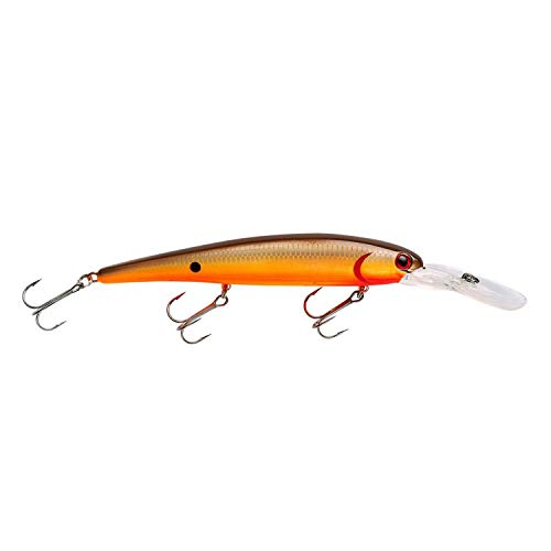 Bandit Lures 4 3/4-Inch Slender Minnow Jerkbait Trolls Up to 27 Feet Deep, Universal Color Patterns, 1 Piece - color: Khaki Brown Back/Scales, size: 4 3/4", 5/8 oz