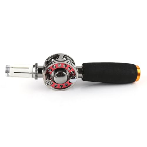 BESPORTBLE Automatic Fishing Line Spooler Machine, Portable Reel Winder Tool for Spinning, Baitcasting, and Low-Profile Reels, Adjustable Magnetic Knob and Star Shape Spanner, Black Metal