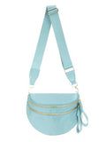 Pure Colour Crossbody Bag Bum Bag for Women,Spacious Purse Fanny Packs Belt Bag,Oversized Bum Bag (Colour Bum Bag-Ice Blue) - color: Colour Bum Bag-Ice Blue