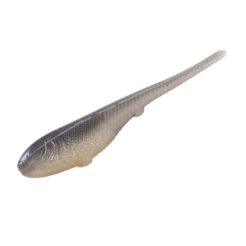 YUM Sniper Shad Soft Plastic – Realistic Minnow Bass Fishing Lure, Jig Head & Underspin Trailer, 3” 4” 5” Sizes, Multiple Colors - color: Glacier Minnow, size: 3"
