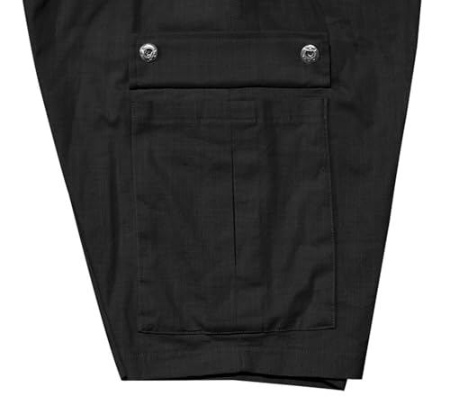 Mens Casual Linen Cargo Shorts Summer Fashion Solid Color Drawstring Elastic Waisted Beach Shorts Pockets - color: Black, size: 3X-Large