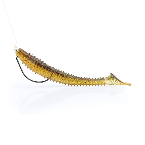 RUNCL Swimbaits Paddle 10/20/30/40PCS, 5/4/3/2 Inchs Paddle Tail, Soft Lure for Trout Crappie Bass, Durable Plastic Bait Swimmer for Saltwater/Freshwater, Fishing Lover's Gift - color: Brown Magic, size: 4in, 20pcs