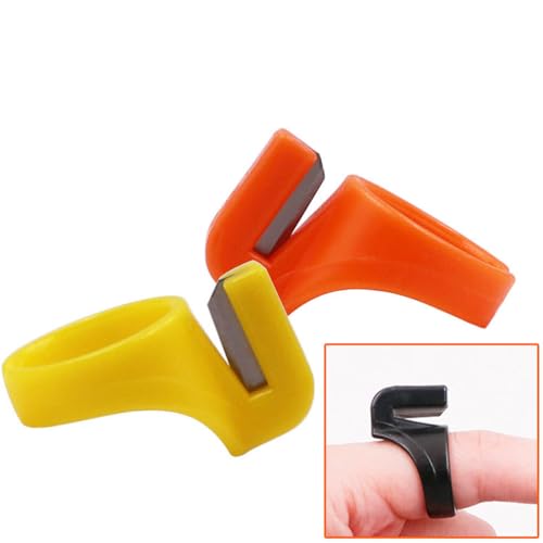 Uonlytech 20Pcs Sewing Thread Cutter Rings Finger Ring Thread Cutting Tool Lightweight Plastic Yarn Cutters for Hand Sewing Embroidery Fishing Line