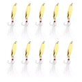 PATIKIL Fishing Spoons, Fishing Lures Casting Spoon Treble Hooks Jigs Hard Metal Spinner Baits - color: Gold Tone, size: 1/5 oz