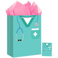 Hooqict Large Nurse Graduation Gift Bag Nurse Gift Wrap Bag with Handles, Tissue Paper, Greeting Cards for Her Women New Grad Nursing Student Medical School Graduation Party Gifts Supplies - color: Nurse