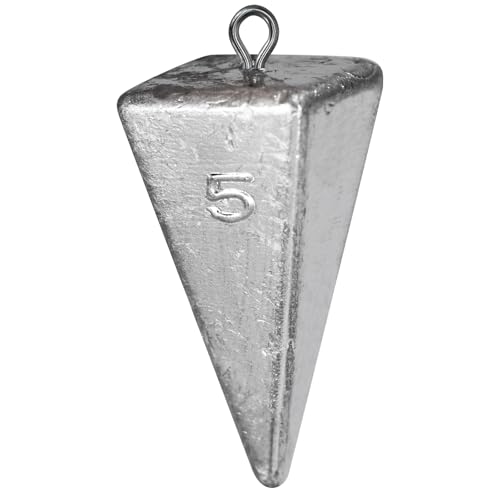 Triangle Fishing Weights 4-Sided Pyramid Sinkers Lead Fishing Weights and Sinkers for Saltwater Ocean Surf 1oz-32oz/2LB - size: 5oz-4pack