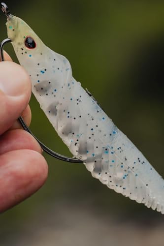 Nomad Design Cobra Shad Soft Plastic Minnow 4 Pack, with Adjusta-Ball Tungsten Weights, Fishing Lure - color: Ice