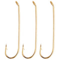 200pcs Fly Hooks for Fly Tying Dry Wet Barbless Nymph Flies Curved Fly Fishing Hooks IGN Carbon Steel Long Shank Jig Hook with Tackle Box 2# 4# 6# 8# 10# - color: Gold, size: 10# - 200 Pack