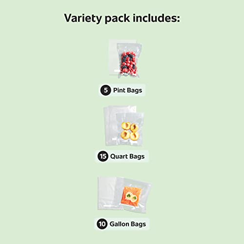 FoodSaver Premium Vacuum Sealer Bags Multisize Variety Pack 30-Count Perfect for Freezer & Pantry Storage Sous Vide Cooking BPA Free - size: Variety Pack (30 Bags)