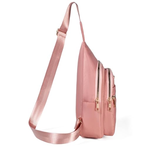 Banelu Small Sling Bag Crossbody Sling Backpack for Women, Small Crossbody Purses Cross Body Bag - Pink - color: R Pink