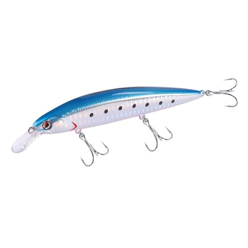 LITTMA Shore Cast 115 Saltwater Sinking Minnow Jerkbait Fishing Plug - color: Bluepink Sardine(Super Glow)