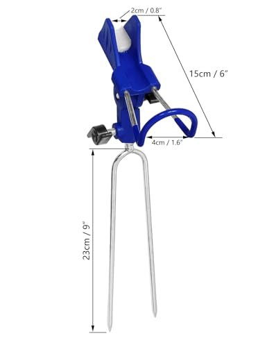 2X Universal Rod Holders Fish Pole Holder Ground Support Stand for Bank Fishing, 360 Degree Adjustable Stainless Steel Catfishing Equiment Bracket for Beach - color: Blue