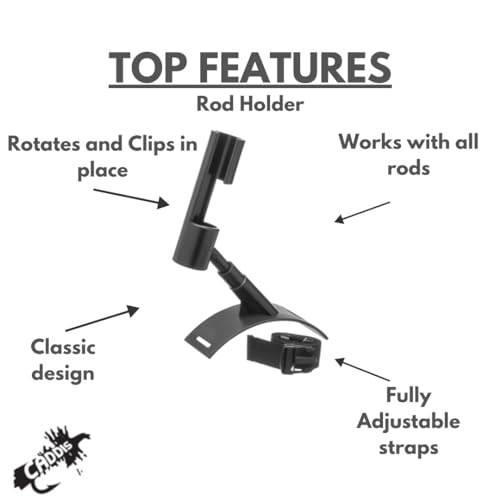 Caddis Sports Rod Holder – Adjustable Fishing Rod Holder for Float Tubes, Pontoon Boats, Fits Fly, Spinning & Casting Rods by Caddis - color: Standard Rod Holder
