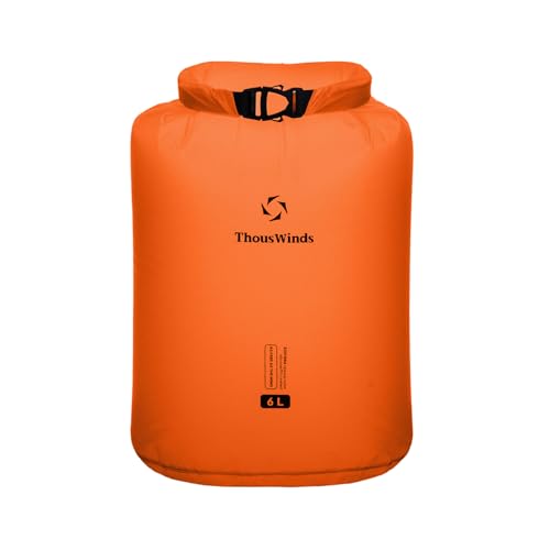 Thous Winds 6L Dry Bag, Lightweight Waterproof Bag, Roll Top Design for Camping, Travel, Paddle Board, Boating Essentials - color: Orange Tiger, size: 6L