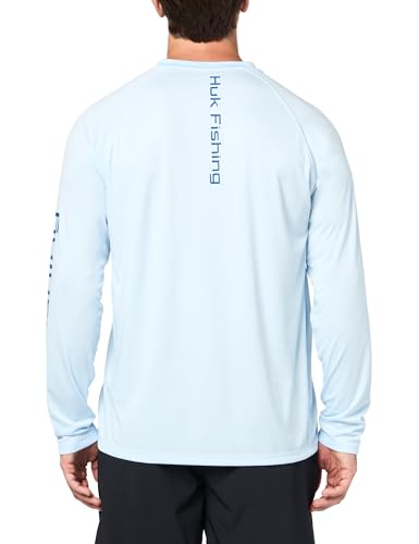 HUK Men's Pursuit Vented Long Sleeve Fishing Shirt (+30 UPF) - color: Ice Water, size: Small