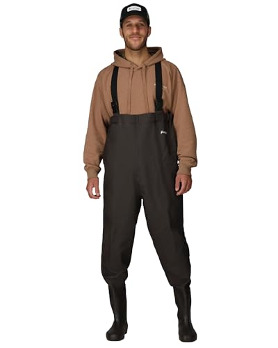 FROGG TOGGS Men's Rana II PVC Waterproof Fishing Boot Foot Chest Wader for Fishing - color: Brown