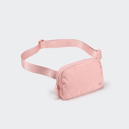 Pander Two Way Zipper Fanny Pack Nylon Everywhere Belt Bag for Women, Water Repellent Waist Packs, Crossbody Bags with Adjustable Strap (Mono Pink). - color: Mono Pink