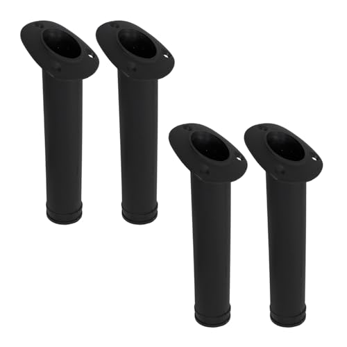 MARINE CITY Flush Mount Fishing Rod Holder 30 Degree Polypropylene, Durable, Lightweight, Easy Access for Fishing, Fits 2" Hole, Ideal for Kayaks, Boats and Yachts - color: Black, style: 4 Pcs