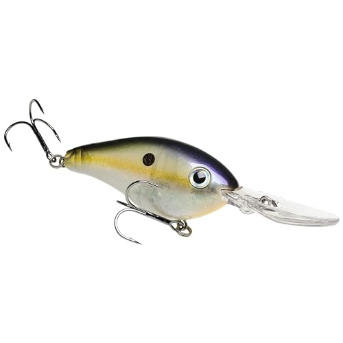 Strike King Pro Model 6XD Fishing Lure, Deep Diving Crankbait, Unique Curved Bill, Free-Floating Rattle Chambers, 1-Ounce, Dives to 19-Feet, Size 1 Treble Hooks - color: Crystal Shad, size: 1 oz