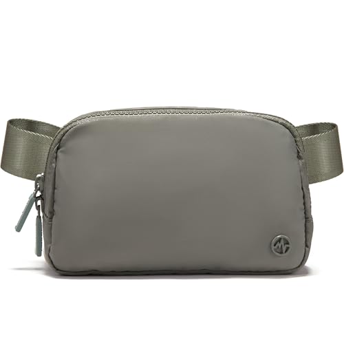 Pander Two Way Zipper Fanny Pack Nylon Everywhere Belt Bag for Women, Water Repellent Waist Packs, Crossbody Bags with Adjustable Strap (Grey Sage). - color: Grey Sage