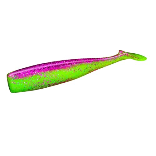 Lunker City Fishing Shaker 6" Swimbait Soft Plastic Bass Lure with Tail Swimming and Wobbling Action Swim Bait, 4 Per Bag, Made in The USA - color: 239 Pimp Daddy
