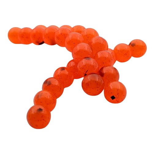 Fishing Scented Soft Plastic Beads Artificial Salmon Egg Bait Packs for Trout, Steelhead and Salmon (Spawn Roe Fishing Tackle) - color: Blazed Orange, size: .375"/10mm-27 Eggs per pack