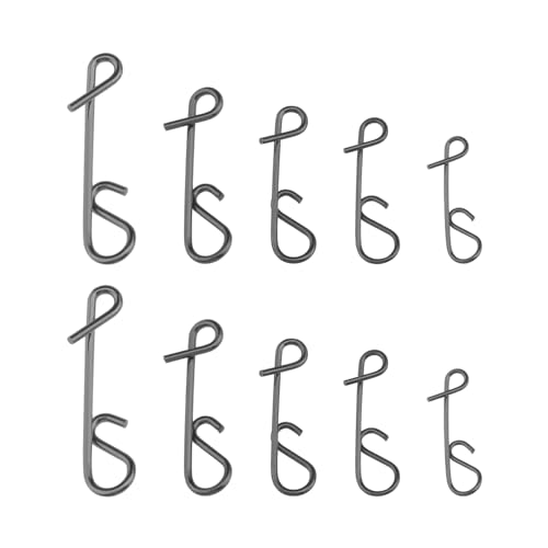 The Lord of the Tools 100PCS Fishing Knotless Connector 5 Sizes S-XXL Stainless Steel Knotless Cord Connector Fishing Accessories for Freshwater and Saltwater Fishing