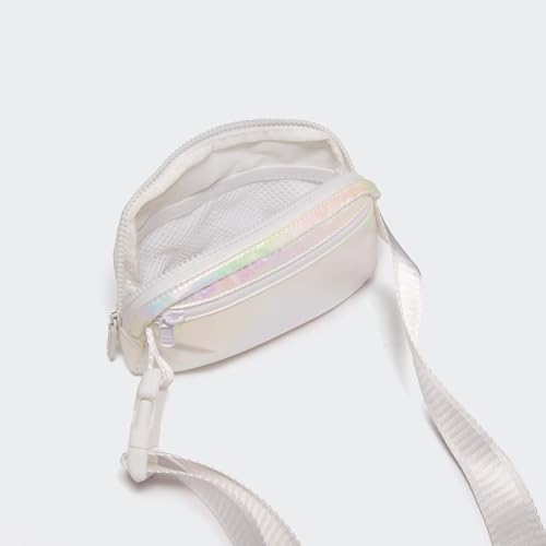 Pander Two Way Zipper Fanny Pack Nylon Everywhere Belt Bag for Women, Water Repellent Waist Packs, Crossbody Bags with Adjustable Strap(Iridescent). - color: Iridescent