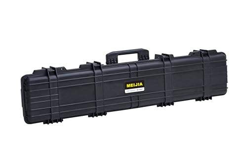 MEIJIA Portable Waterproof All Weather Hard Rifle Case,Soft Handle Grip,Customizable Fit Foam Inserted,without wheels,Black - size: 50INCH
