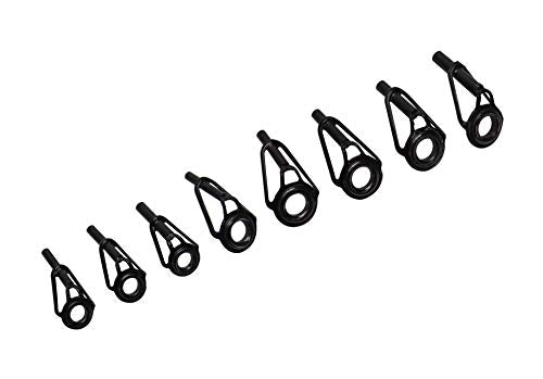 8pcs Fishing Rod Tip Repair Kit Rod Top Tips Replacement Fishing Rod Tips Stainless Steel Ceramic Ring Guide Tips - color: Black Small Fishing Rod Tips