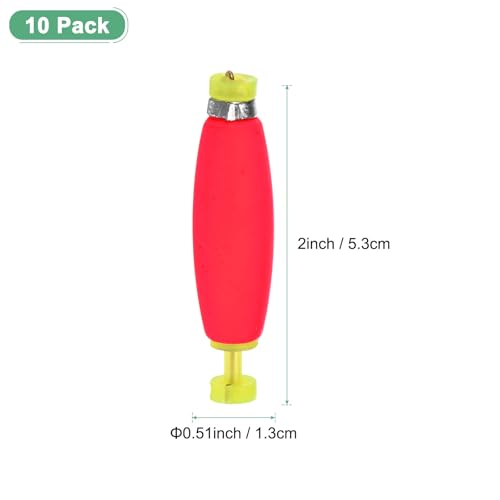 M METERXITY Pack Fishing Bobbers Floats, EVA Foam Weighted Bobbers, Clip-on Floats Slip Corks Floaters Strong Buoys - color: Red, size: 2" Length