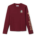 Columbia Kids CLG Terminal Tackle™ Long Sleeve Shirt (Little Kids/Big Kids) - color: Fsu - Cabernet/Sierra Tan, size: X-Small