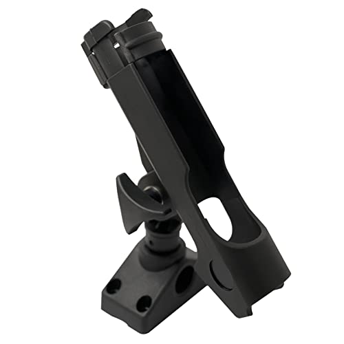 2 Pack Baitcaster/Spinning Rod Holder with Side Deck Mount - color: Black