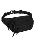 WATERFLY Fanny Pack Waist Packs: Large Crossbody Fanny Packs for Women Men with 5 Zipper Pockets Adjustable Strap Waist Bags Hip Pack for Traveling Cycling Running Hiking - color: Black-01