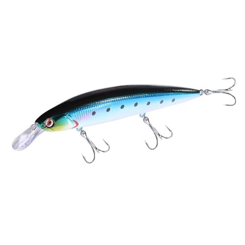LITTMA ShoreCast 115 Minnow Sinking Saltwater Fishing Lure, Long Casting Surf Fishing Hard Bait for Striper Bass and Halibut - color: Metalic Sardine