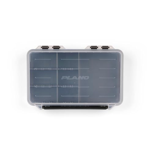 Plano StowAway 3600 50/50 Split Stow Tackle Box with Corrosion-Preventive Rustricor, Single Latch Design, Transparent DuraView Lid, Stackable Storage for Fishing Bait, Lures and Gear - size: 3600 50/50 Split, style: New Model