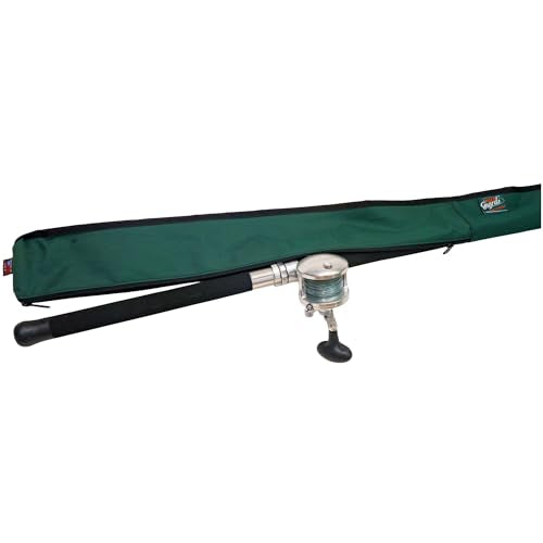 Full-Enclosure Fishing Rod Sleeve Bag Cover Sock Protector. Fits Conventional & Spinning Rods. Made in USA - color: Forest Green, size: 10' feet (120 inches long), style: 9 inches in circumference