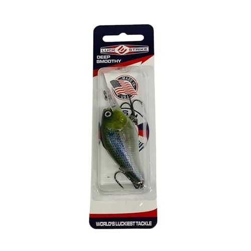Luck E Strike Deep Crankbait Smoothie (3/8 Ounce) 2 Inch Crank Bait Fishing Lure, Made in The USA - color: Green Ghost