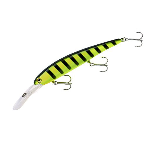 Bandit Lures 4 3/4-Inch Slender Minnow Jerkbait Trolls Up to 27 Feet Deep, Universal Color Patterns, 1 Piece - color: Chartreuse Black Stripes, size: 4 3/4", 5/8 oz