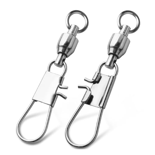 20PCS 25mm Silver Stainless Steel Ball Bearing Swivel Clasp Fishing Line Connector Terminal Tackle Accessories