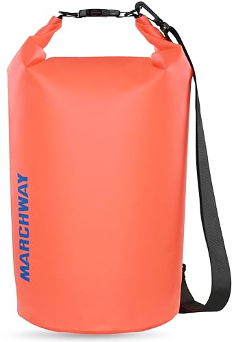 MARCHWAY Floating Waterproof Dry Bag Backpack 5L/10L/20L/30L/40L, Roll Top Sack Keeps Gear Dry for Kayaking, Rafting, Boating, Swimming, Camping, Hiking, Beach, Fishing - color: Orange, size: 5L