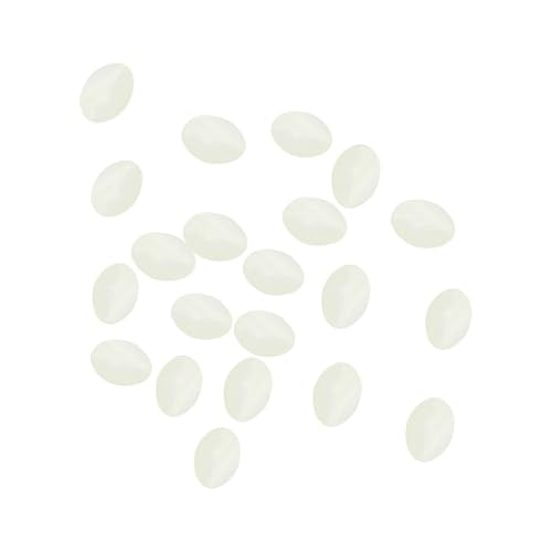 PATIKIL Glow Fishing Beads Soft Plastic Oval Rubber Luminous Fishing Bait Eggs Rig Bead Tackle Lures Accessories with Storage Box - color: White, size: 4x3mm