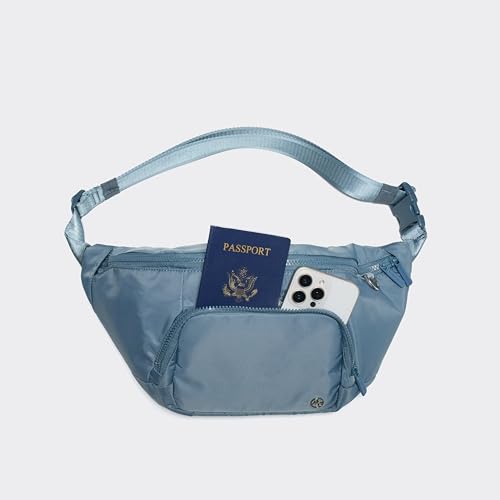 Pander Everywhere Belt Bag Crossbody Fanny Pack with Mesh Pockets and Adjustable Strap, 6L / Indigo Blue - color: Indigo Blue, size: 6L (104cm Strap)