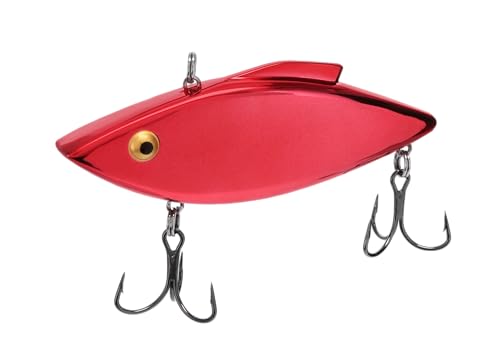 Bill Lewis Lures Lifelike Rat-L-Trap Magnum Force Lipless Crankbait Fishing Wobble Lure for Shallow Saltwater - color: Chrome Red, size: One Size