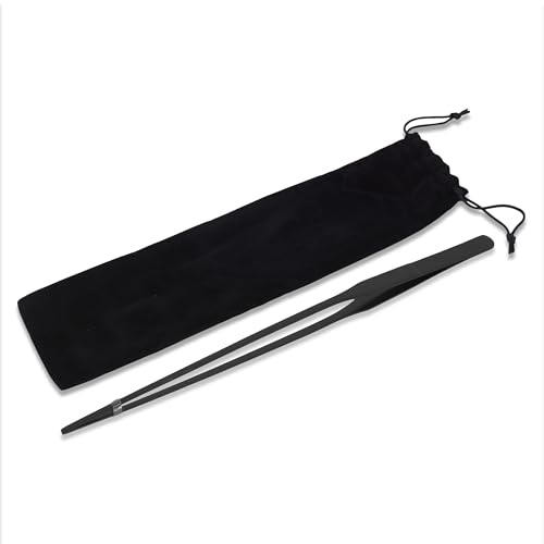 Mandala Crafts Black Straight Aquarium Tweezers for Fish Tanks | 15 Inch Forceps, Rust Resistant Stainless Steel, Trimming Aquatic Plants, Bowls, Terrariums, Freshwater & Saltwater Aquascape - color: Black Straight Tweezers, size: 15 Inches