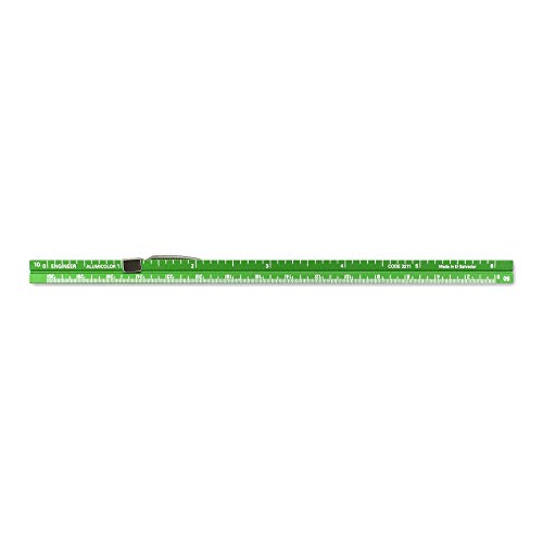 Alumicolor Aluminum Engineer Pocket Drafting Scale With Clip, 6IN, Green - color: Green, size: 6 Inch, style: Engineer With Clip