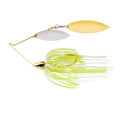 WAR EAGLE CUSTOM LURES Gold Frame Double Willow - color: Hot White Chartreuse, size: 1/4 oz.